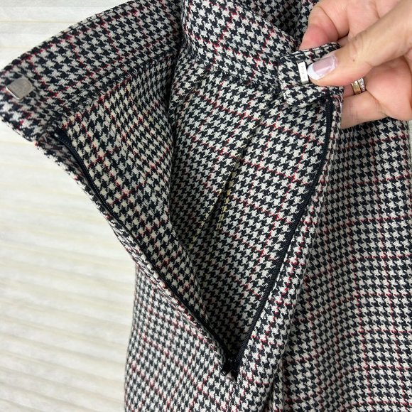 Vintage The Villager Houndstooth Wool Academia Preppy Pleated Skirt Country - Picture 6 of 9